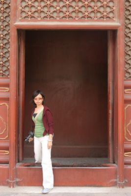 Joyce Stepping out of Lama Temple