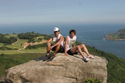 Khanh and Eric on the Rock at Tin Ha Shan