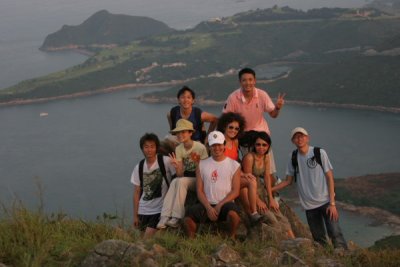 Eric, Jacky, Lisa, Khanh, Carol, Anson, Joyce and Henry with Clearwater Bay in Background (Group Photo - those that made it)
