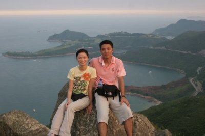 Lisa and Anson with Clearwater Bay in Background