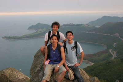 Eric, Jacky and Henry with Clearwater Bay in Background