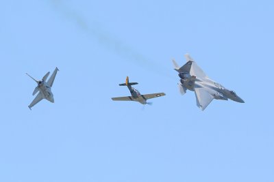 F-16, P-51 and F-15 Heritage Flight