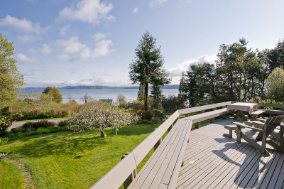 Deck and the view of Puget Sound