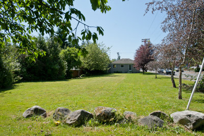 Yard looking South to house