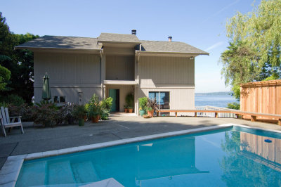 Pool and house