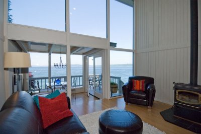 Living room and the view of Puget Sound