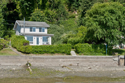 Beach and house at low tide