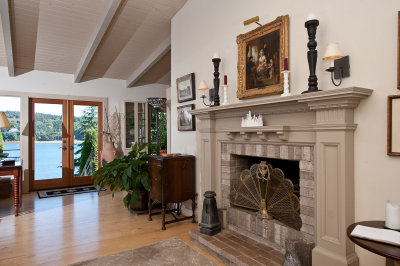 Fireplace in the living area