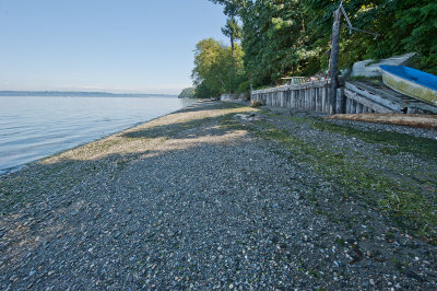 Bulkhead and beach looking East