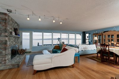Living and dining areas