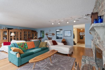 Living and dining areas