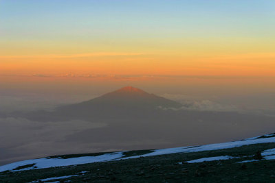 Looking down onto Mt. Meru (4566m)