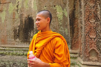 moine au Bayon(Angkor)