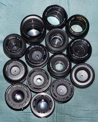 A group of 45mm-58mm primes various ages