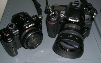 Panasonic GH2 and Nikon D7000.jpg