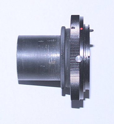 T-ring attached to a telesccope T-adapter