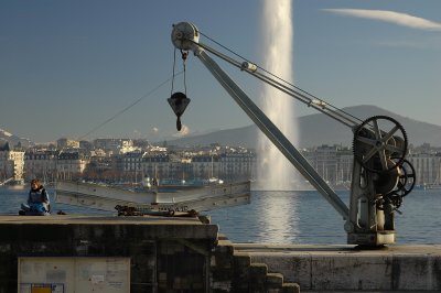 Crane and girl