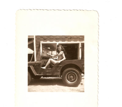 Mother in the jeep