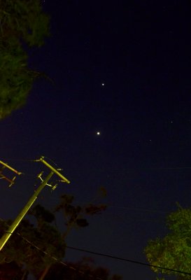 Venus and Jupiter in the western sky