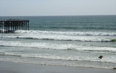 Solitary surfer