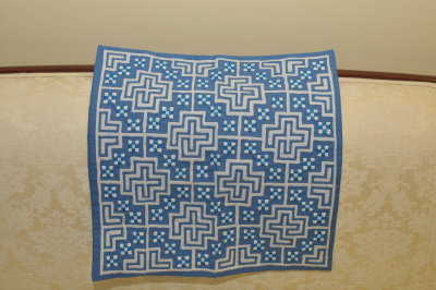Medium Blue Pillow Cover 15 1/2 x 16 Square - $16.00