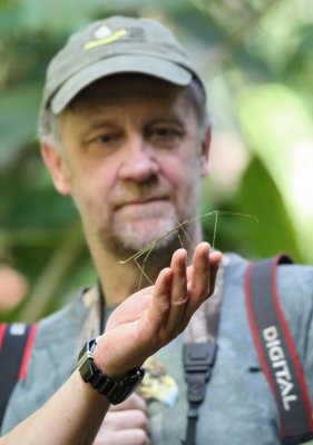 Ranger Denmark, aka Anton Thger Larsen, with the wandering stick