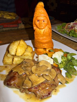 Alpaca Steak + Carrot Sculpture