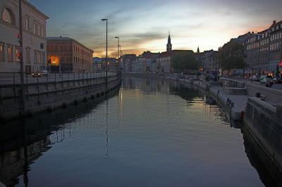 Sunset over the canal at Gammel Strand