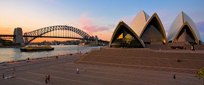 Opera House, Harbour and Bridge sunset panorama