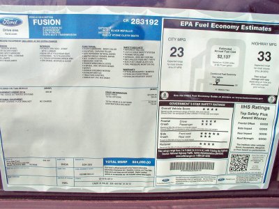 Ford Fusion Sticker