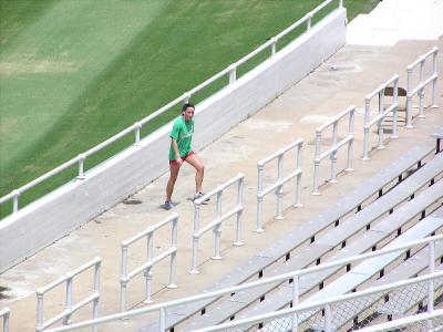 Girl Running Stairs
