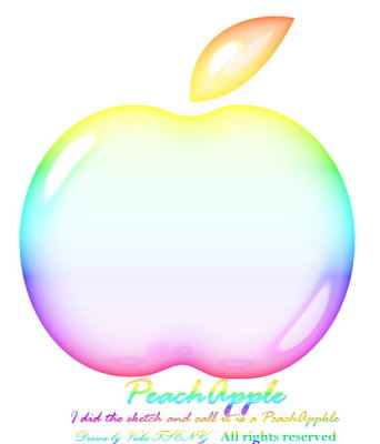 My Drawing ~ Rainbow PeachApple