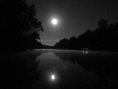 full moon on the canal
