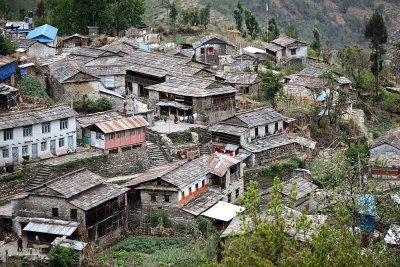 Mountain village in Annapurna valley