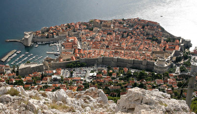 Bird's eye over Dubrovnik old town