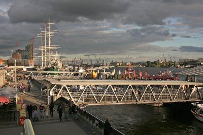 Sunset at Hamburger port