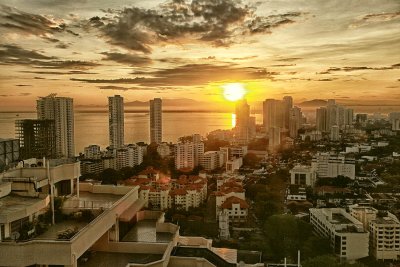 Newer part of Penang by sunrise