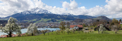 View from Dietschiberg to Lucerne and Mount Pilatus