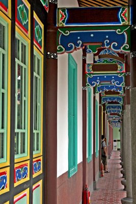 colourful corridor in a temple