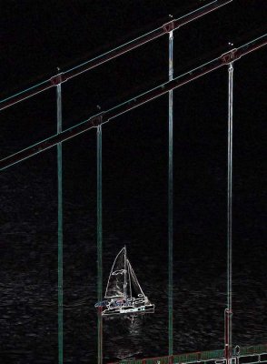 Adventure Cat at Golden Gate - Black Glow