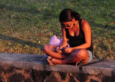 Texting At the Beach