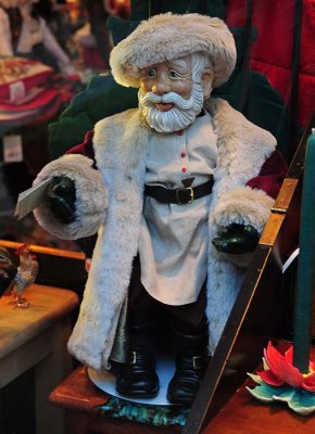 Wooden Santa with Fur