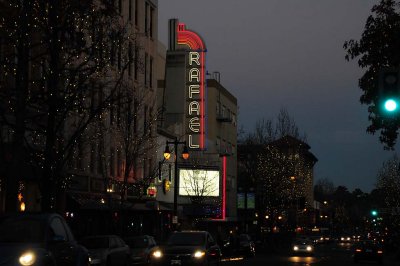 The Rafael Theater at Night