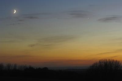 Moon and Venus in the Evening Sky