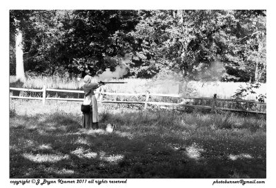 Hartwell Tavern- Musket firing BW