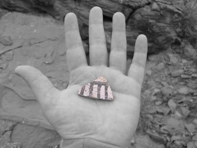 Chaco Canyon Pot Shard on Hand