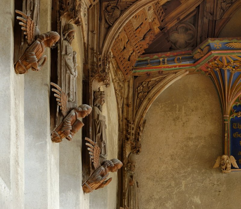 detail of angel brackets