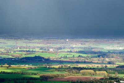 Severn Valley, Stormy weather, Pershore Abbey standing out
