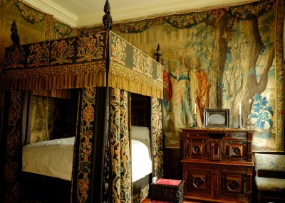 a bedroom; rather fine bit of tapestry