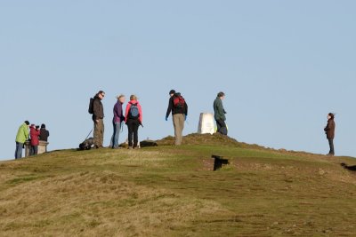 bank holiday crowds on Worcestershire Beacon